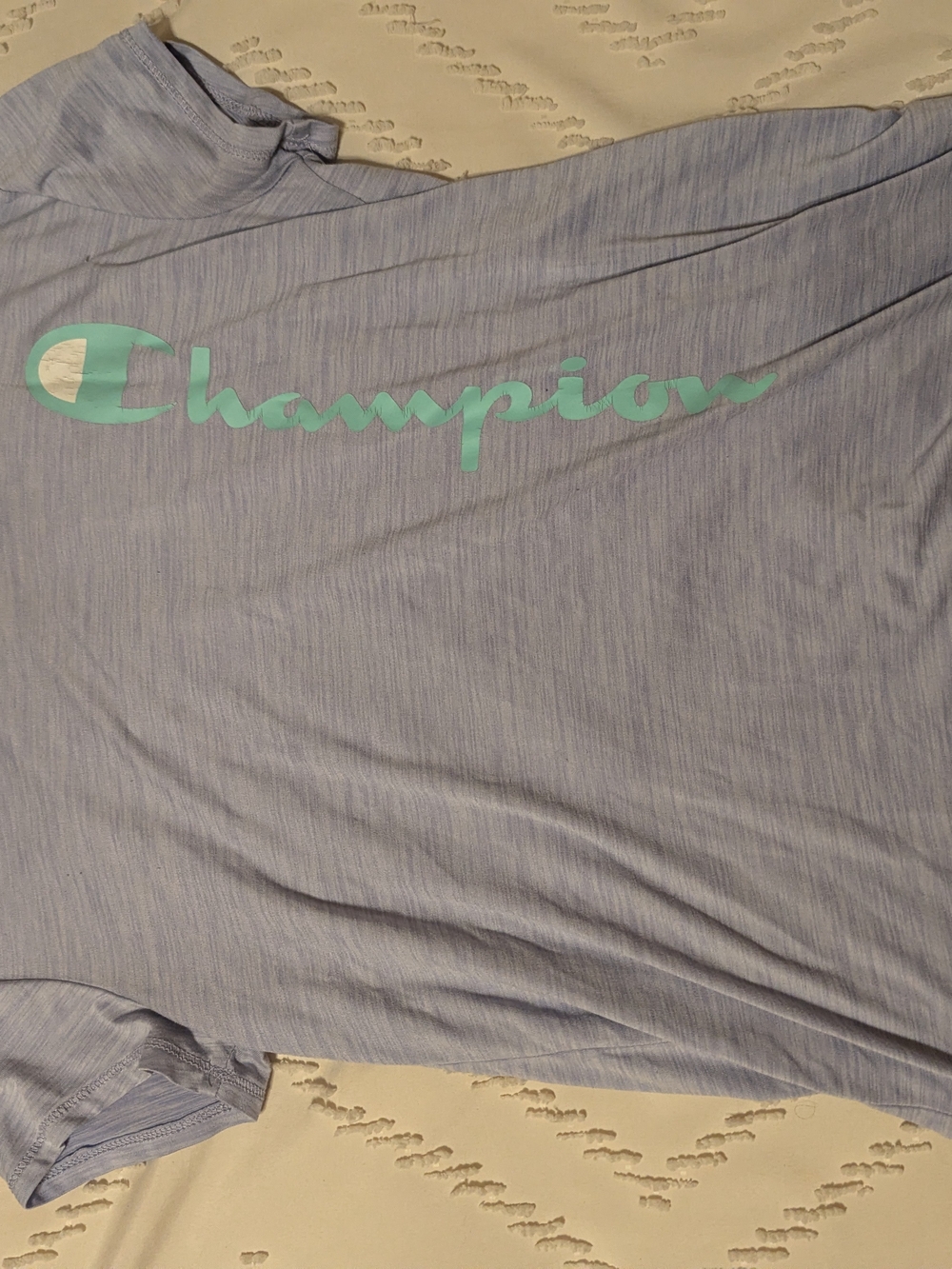 Champion Light Blue Tee with Mint Logo 14/16